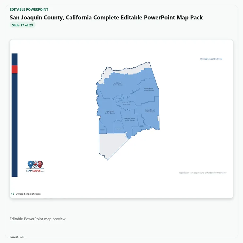 San Joaquin County, California Editable Map Pack - Image 5