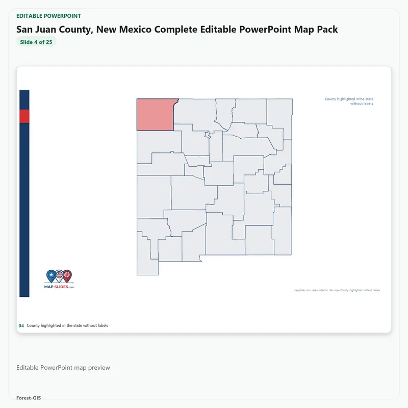 San Juan County, New Mexico Editable Map Pack - Image 4