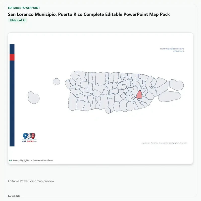 San Lorenzo Municipio, Puerto Rico Editable Map Pack - Image 4
