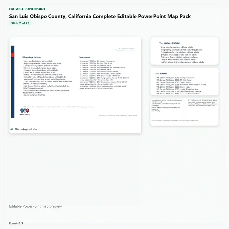 San Luis Obispo County, California Editable Map Pack - Image 3