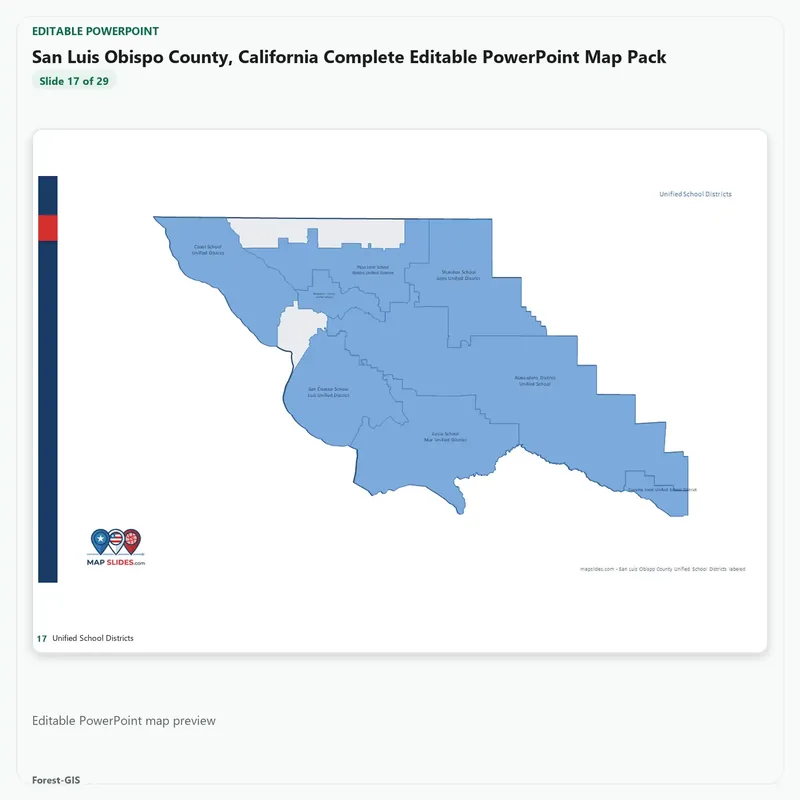 San Luis Obispo County, California Editable Map Pack - Image 5