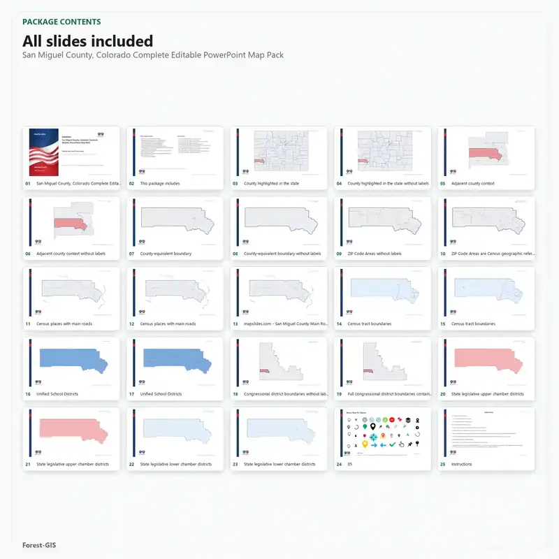 San Miguel County, Colorado Editable Map Pack - Image 2