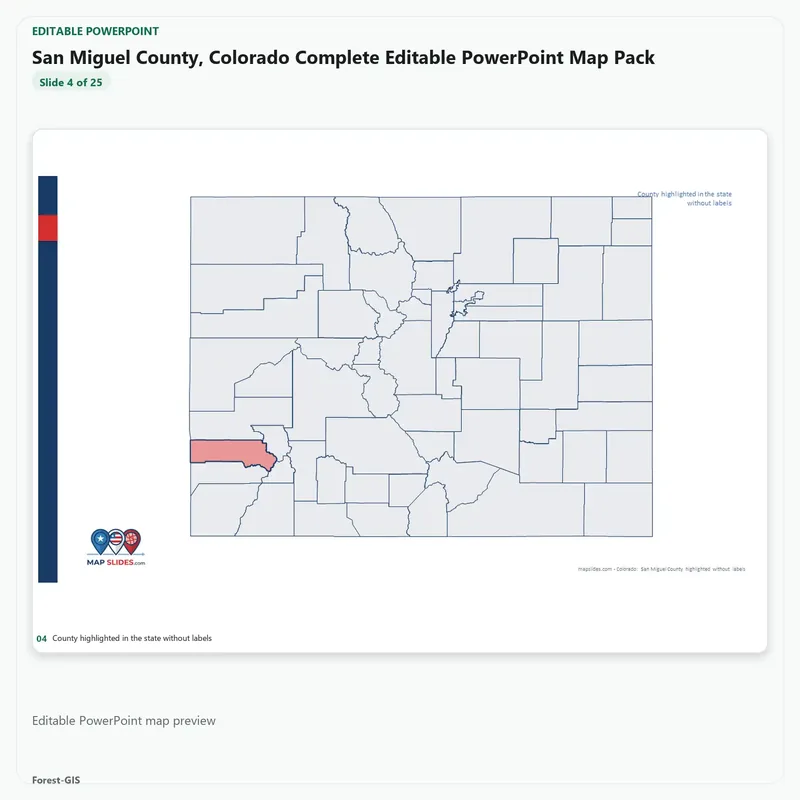 San Miguel County, Colorado Editable Map Pack - Image 4