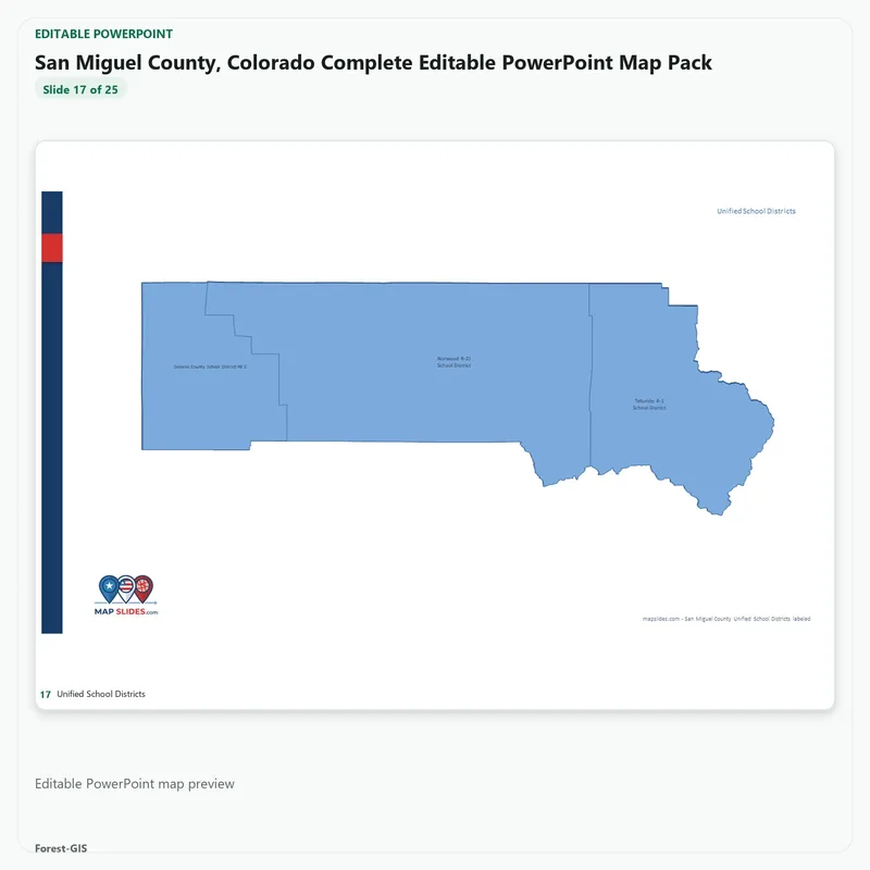 San Miguel County, Colorado Editable Map Pack - Image 5