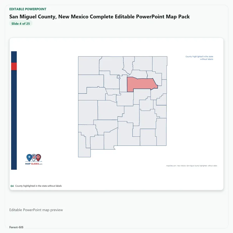 San Miguel County, New Mexico Editable Map Pack - Image 4