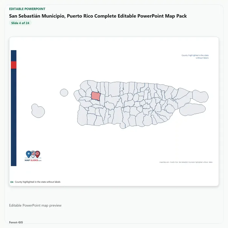 San Sebastián Municipio, Puerto Rico Editable Map Pack - Image 4