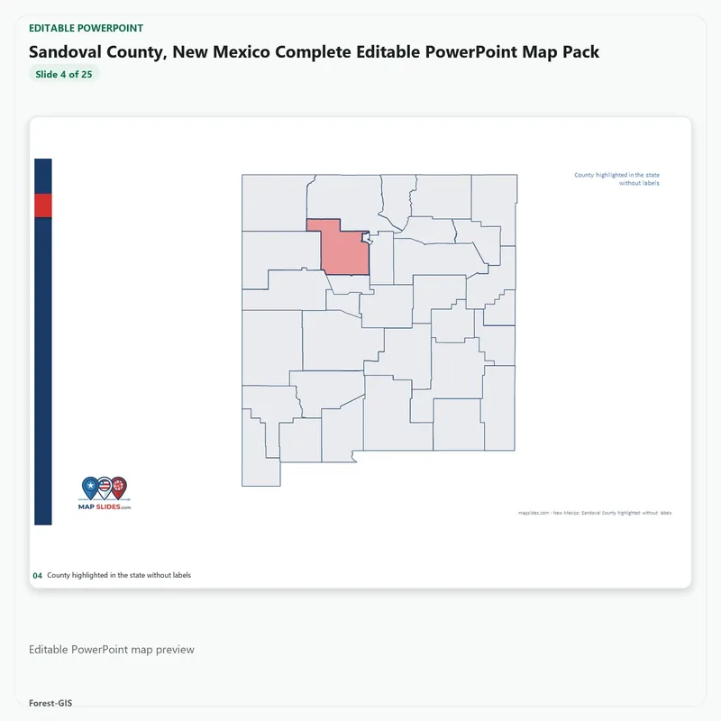 Sandoval County, New Mexico Editable Map Pack - Image 4