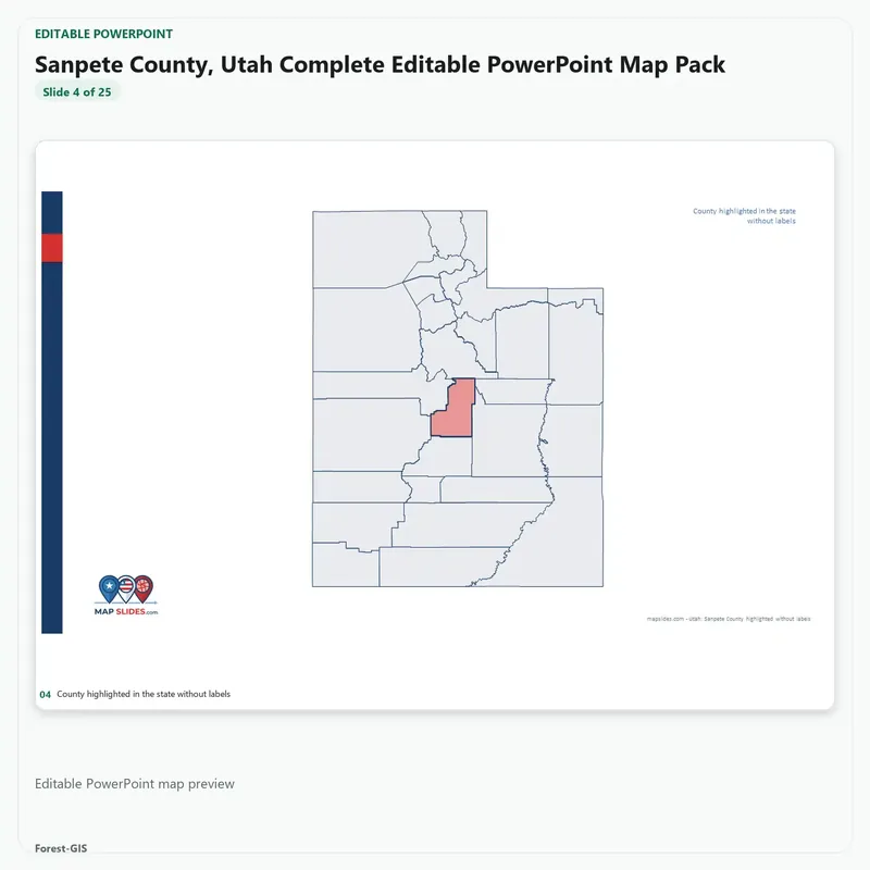 Sanpete County, Utah Editable Map Pack - Image 4
