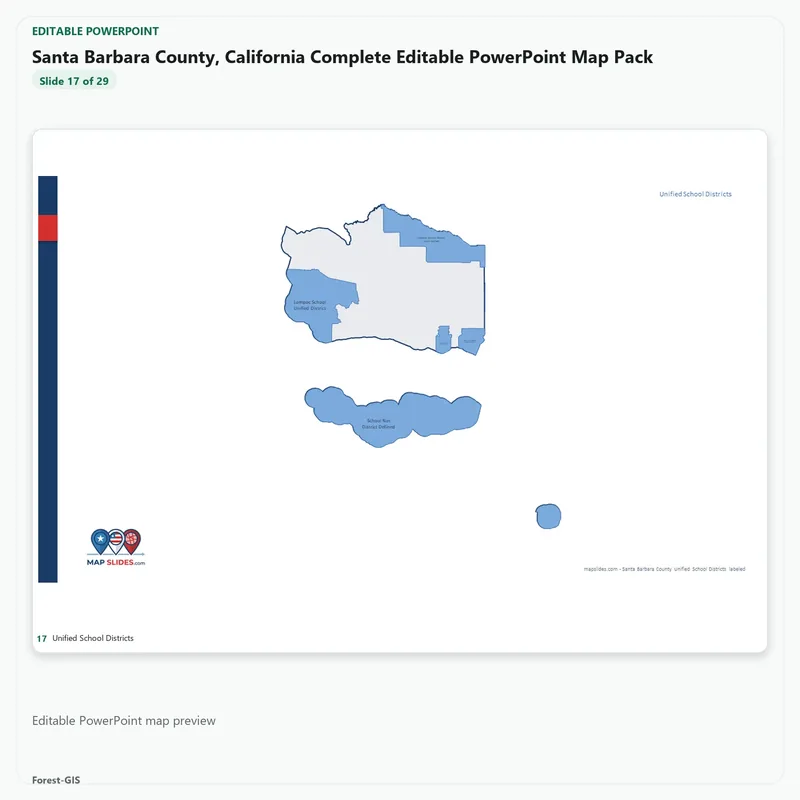 Santa Barbara County, California Editable Map Pack - Image 5