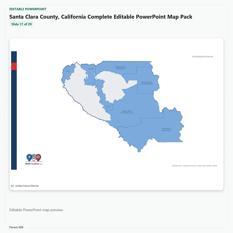 Santa Clara County, California Editable Map Pack - Image 5