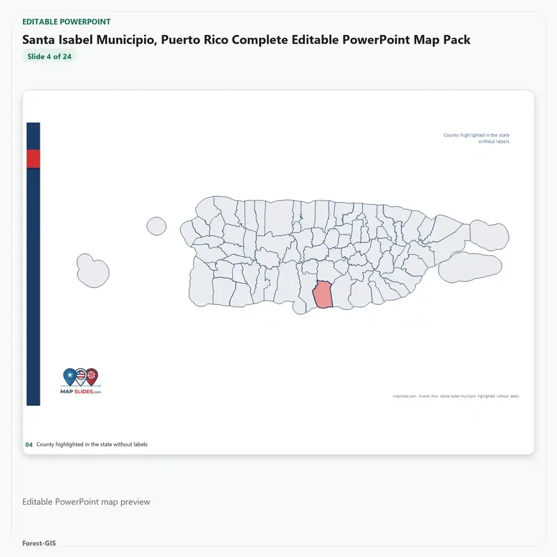 Santa Isabel Municipio, Puerto Rico Editable Map Pack - Image 4