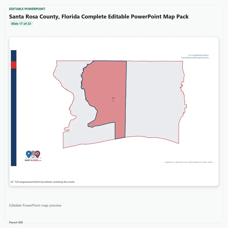 Santa Rosa County, Florida Editable Map Pack - Image 5