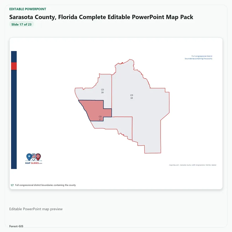 Sarasota County, Florida Editable Map Pack - Image 5