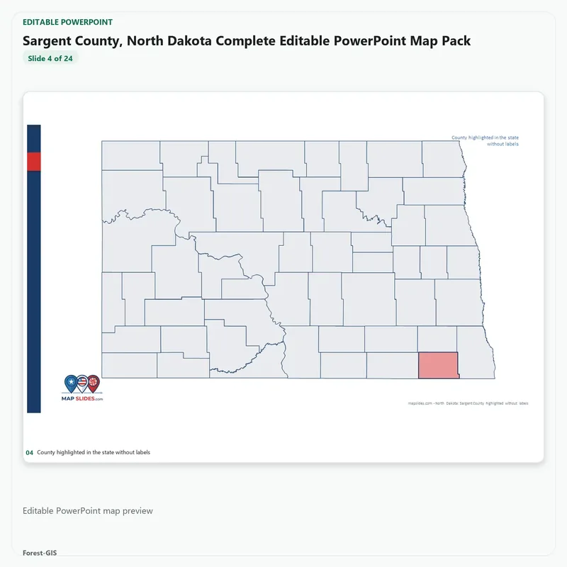 Sargent County, North Dakota Editable Map Pack - Image 4