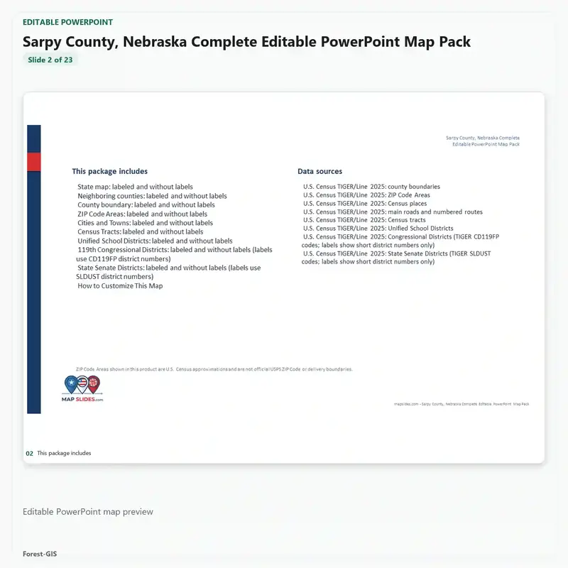 Sarpy County, Nebraska Editable Map Pack - Image 3