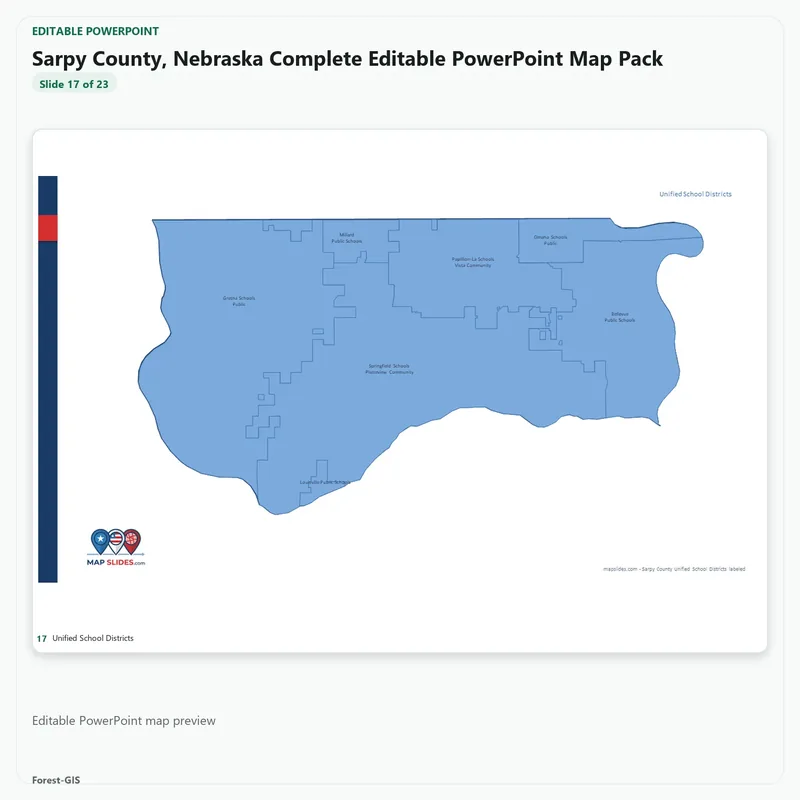 Sarpy County, Nebraska Editable Map Pack - Image 5