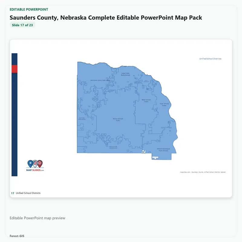 Saunders County, Nebraska Editable Map Pack - Image 5