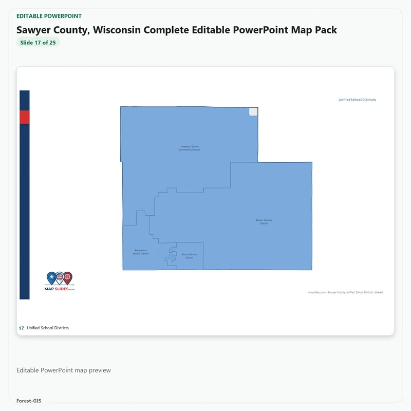 Sawyer County, Wisconsin Editable Map Pack - Image 5