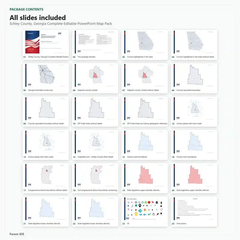Schley County, Georgia Editable Map Pack - Image 2