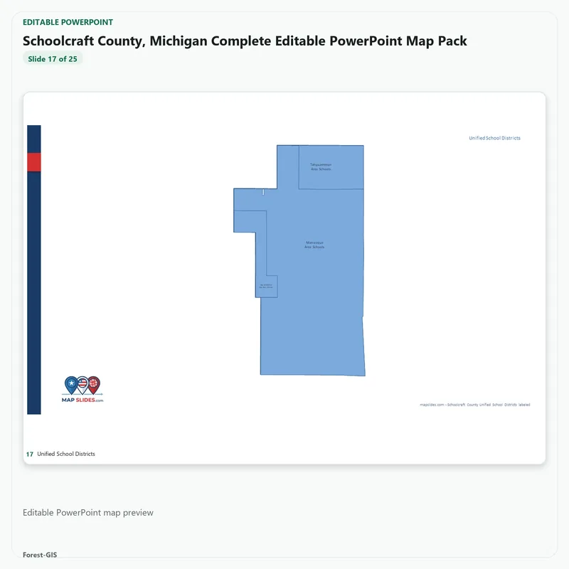 Schoolcraft County, Michigan Editable Map Pack - Image 5