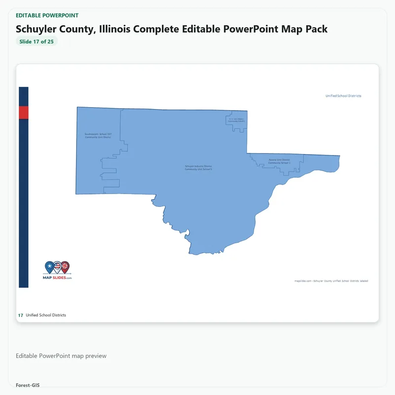 Schuyler County, Illinois Editable Map Pack - Image 5