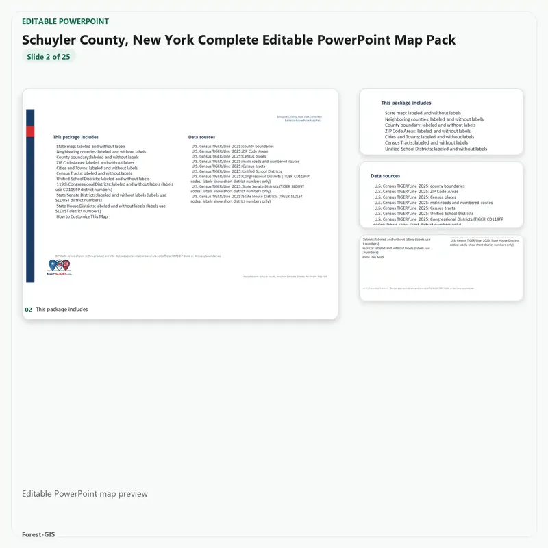 Schuyler County, New York Editable Map Pack - Image 3
