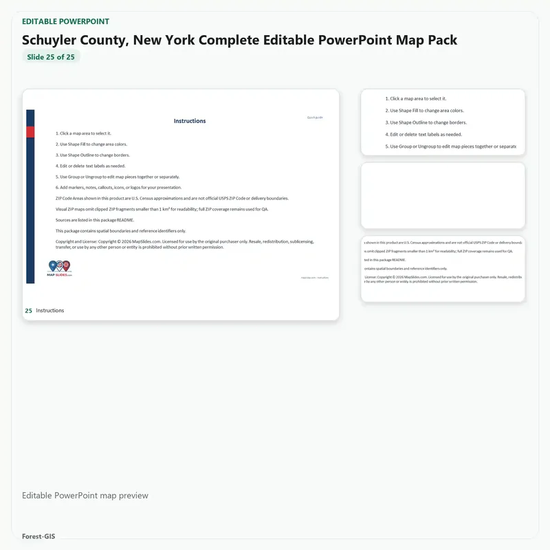 Schuyler County, New York Editable Map Pack - Image 5