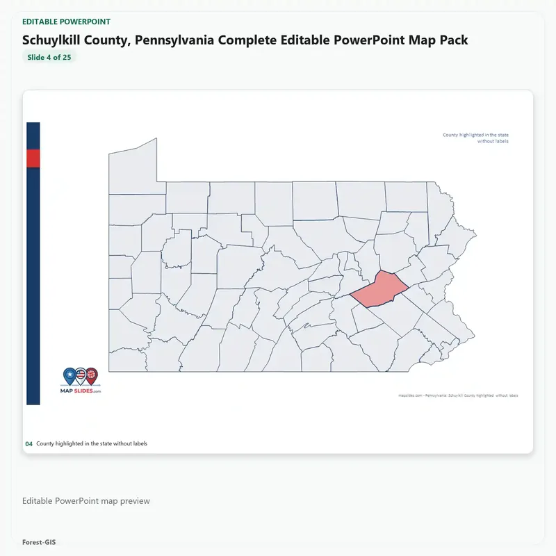 Schuylkill County, Pennsylvania Editable Map Pack - Image 4