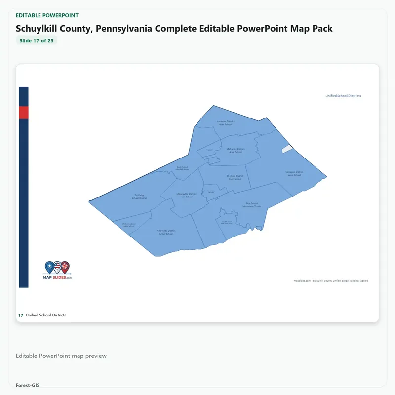 Schuylkill County, Pennsylvania Editable Map Pack - Image 5