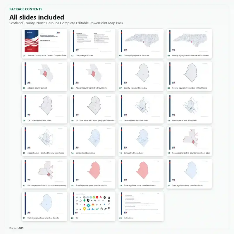 Scotland County, North Carolina Editable Map Pack - Image 2