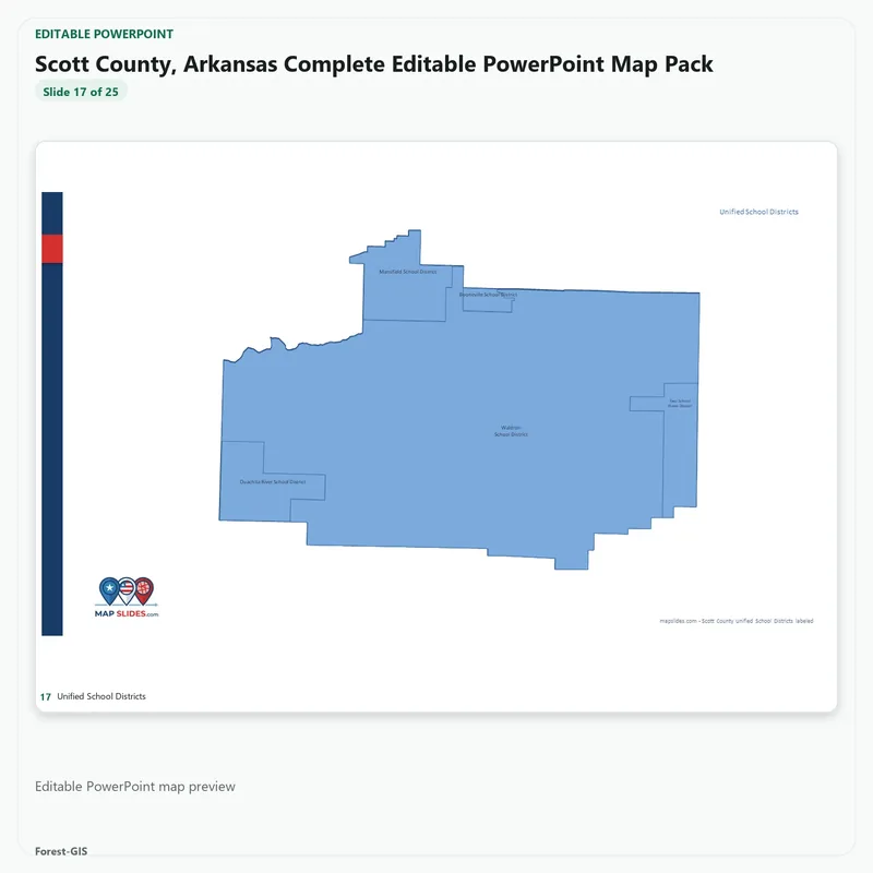 Scott County, Arkansas Editable Map Pack - Image 5
