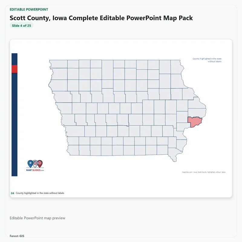 Scott County, Iowa Editable Map Pack - Image 4