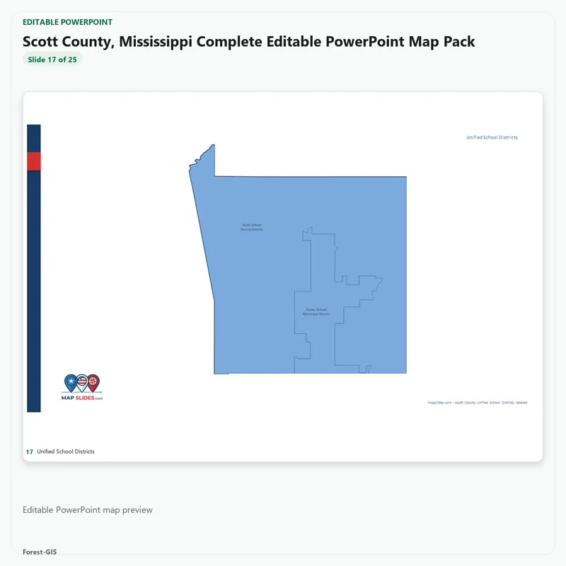Scott County, Mississippi Editable Map Pack - Image 5