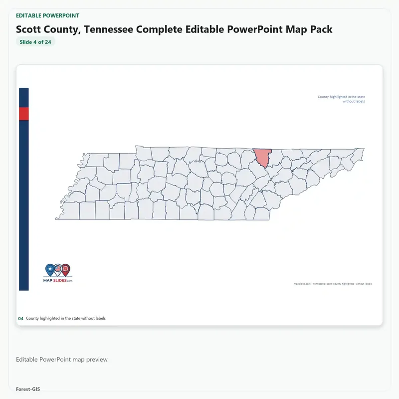 Scott County, Tennessee Editable Map Pack - Image 4