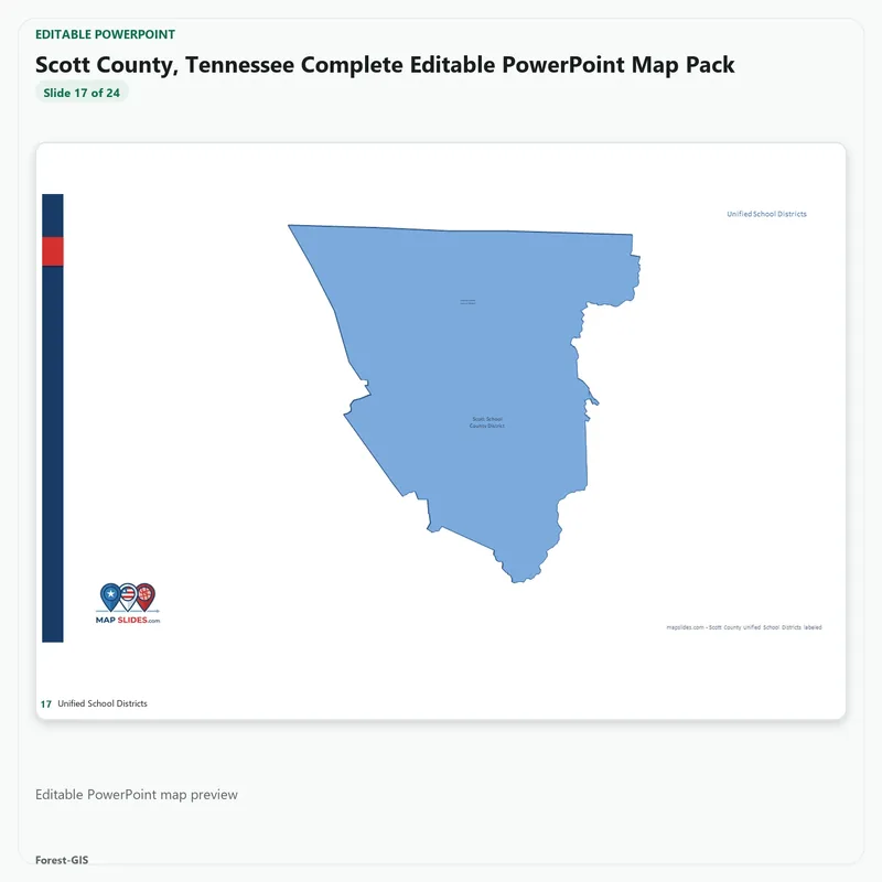 Scott County, Tennessee Editable Map Pack - Image 5