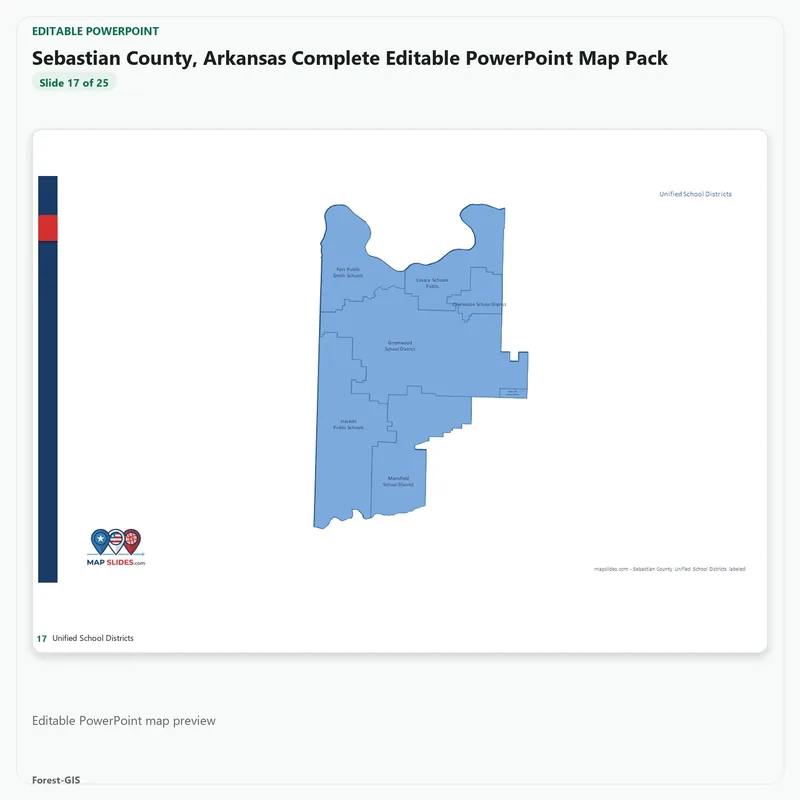 Sebastian County, Arkansas Editable Map Pack - Image 5