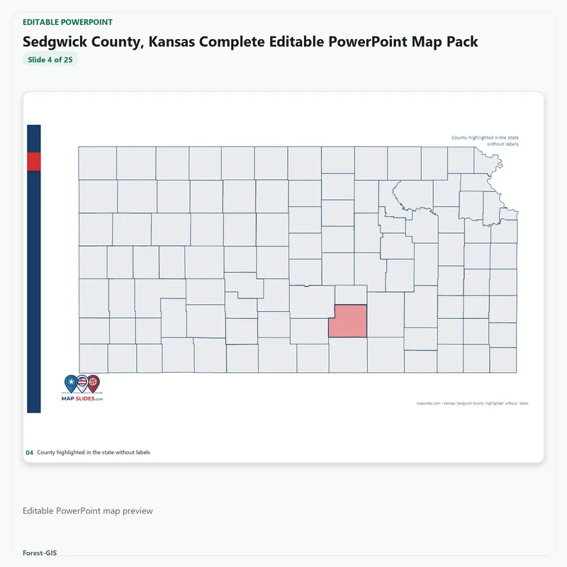 Sedgwick County, Kansas Editable Map Pack - Image 4