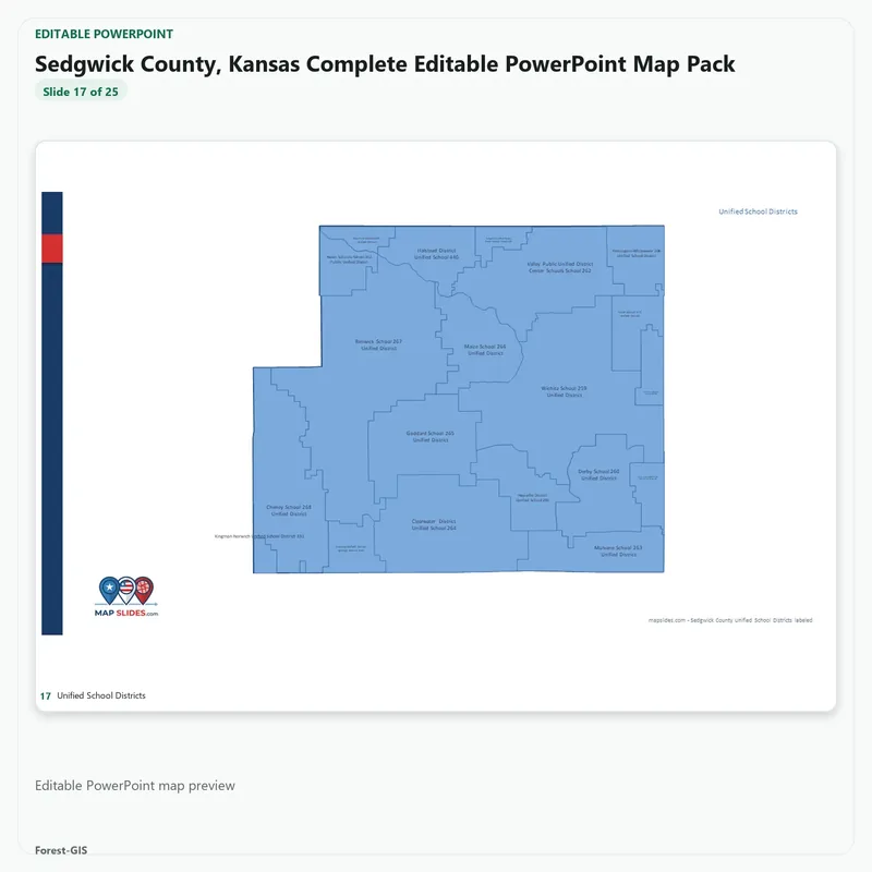 Sedgwick County, Kansas Editable Map Pack - Image 5