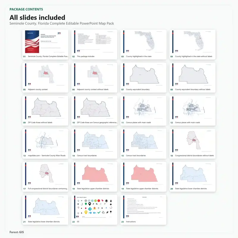 Seminole County, Florida Editable Map Pack - Image 2