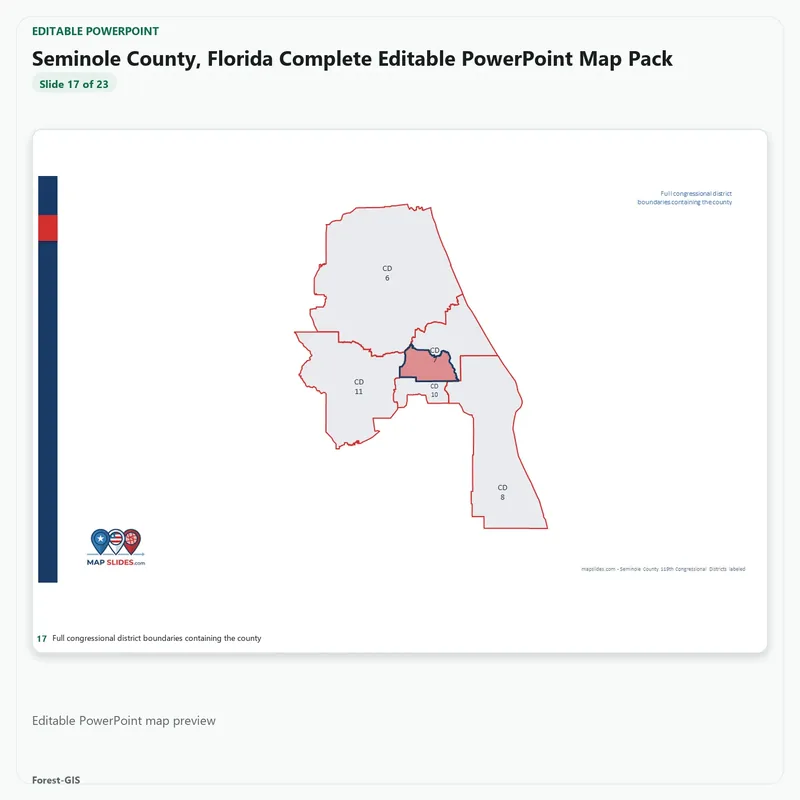 Seminole County, Florida Editable Map Pack - Image 5