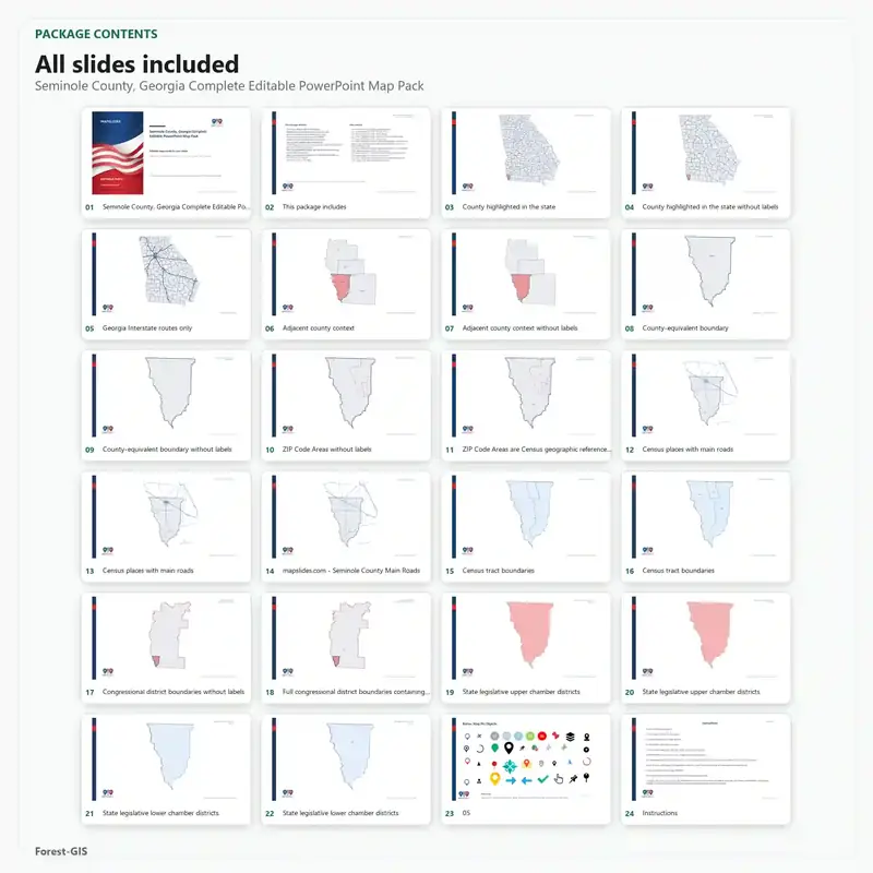 Seminole County, Georgia Editable Map Pack - Image 2