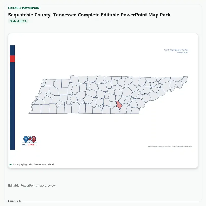 Sequatchie County, Tennessee Editable Map Pack - Image 4
