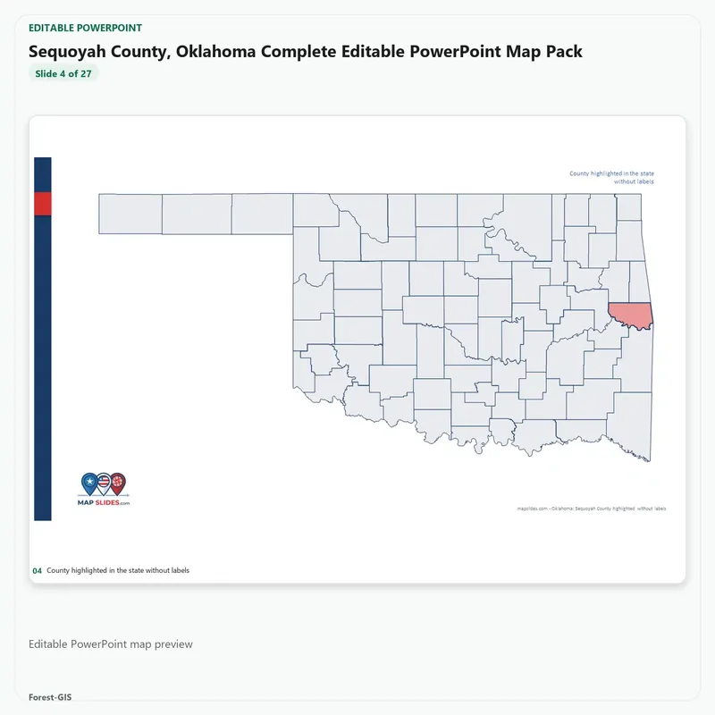 Sequoyah County, Oklahoma Editable Map Pack - Image 4