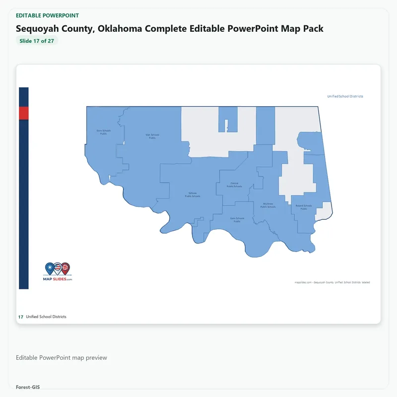 Sequoyah County, Oklahoma Editable Map Pack - Image 5