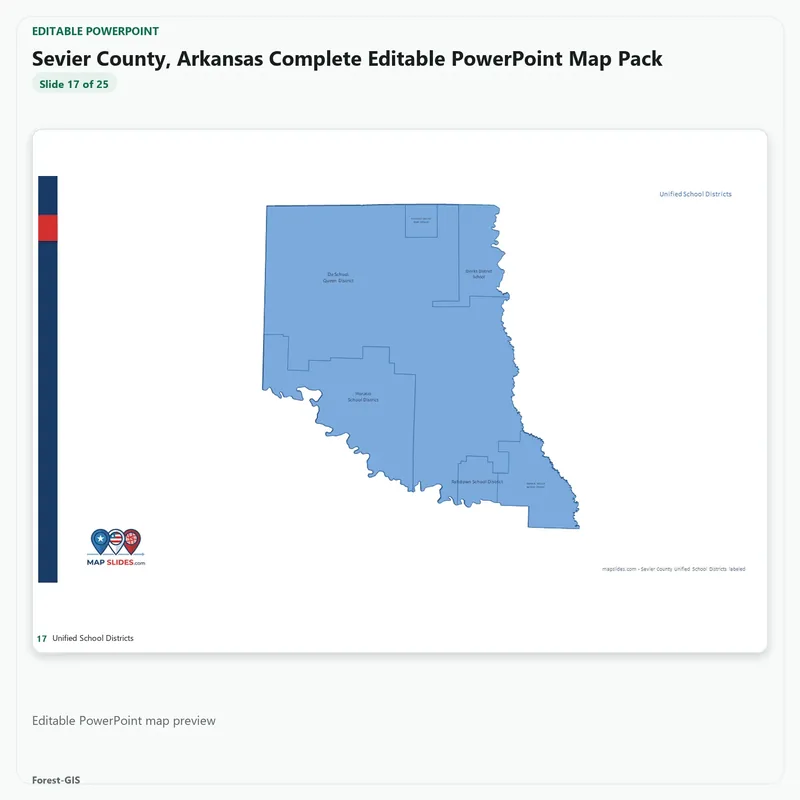 Sevier County, Arkansas Editable Map Pack - Image 5