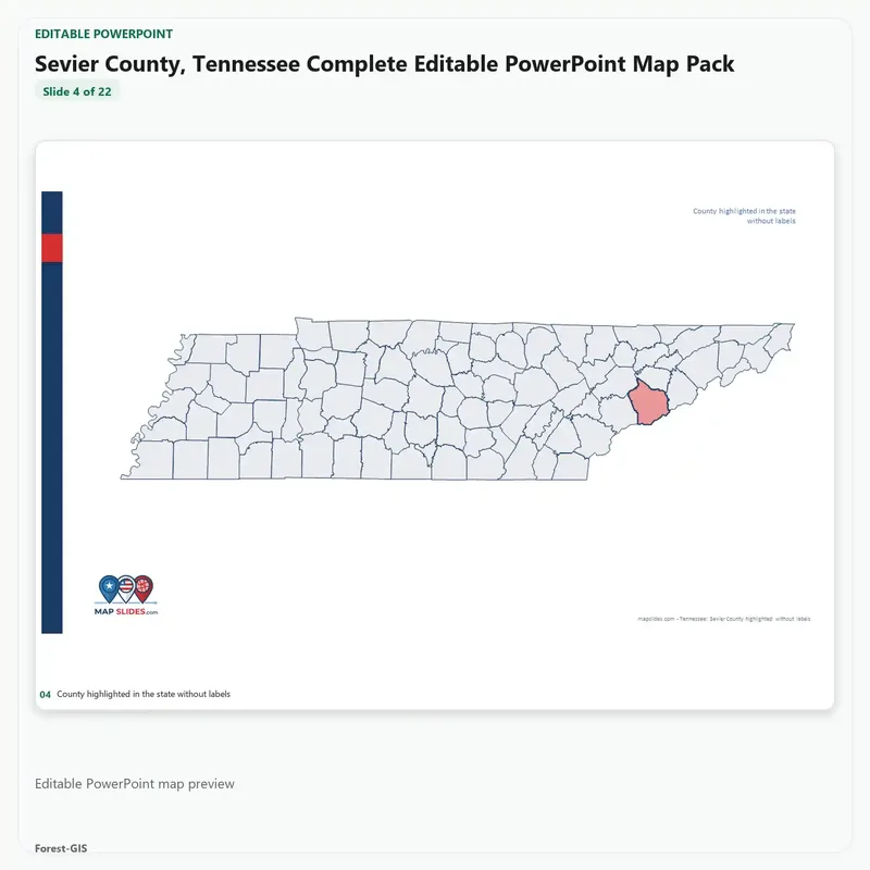 Sevier County, Tennessee Editable Map Pack - Image 4