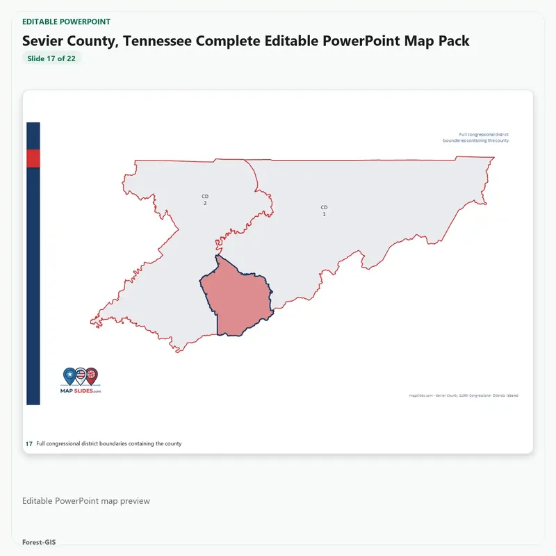 Sevier County, Tennessee Editable Map Pack - Image 5