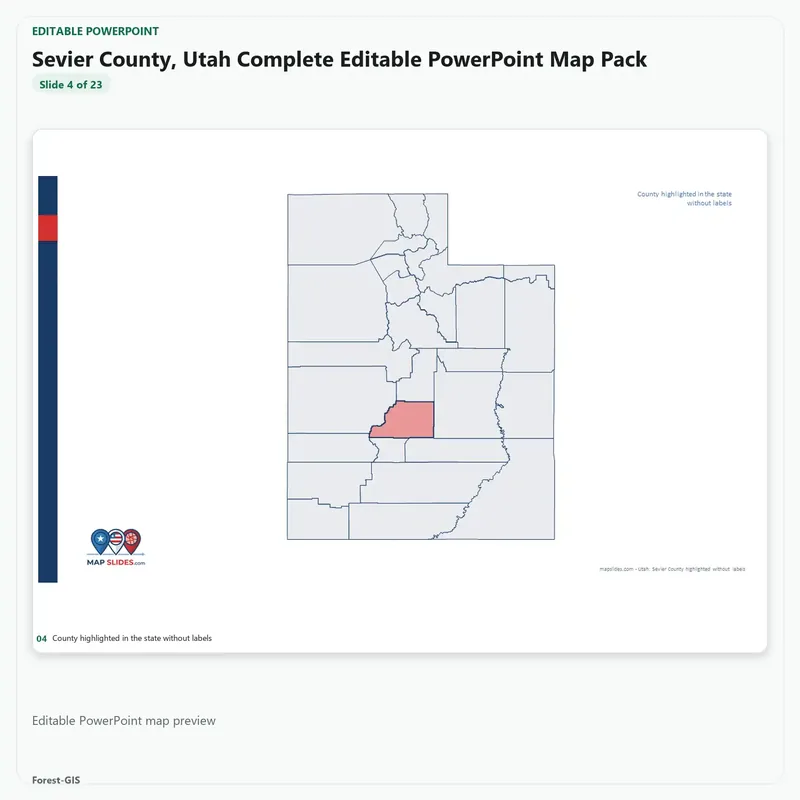 Sevier County, Utah Editable Map Pack - Image 4