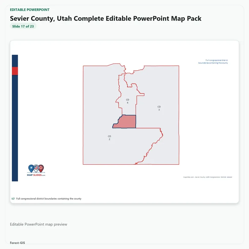 Sevier County, Utah Editable Map Pack - Image 5
