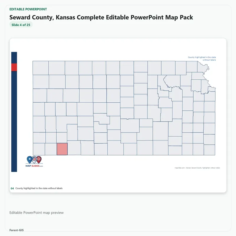 Seward County, Kansas Editable Map Pack - Image 4